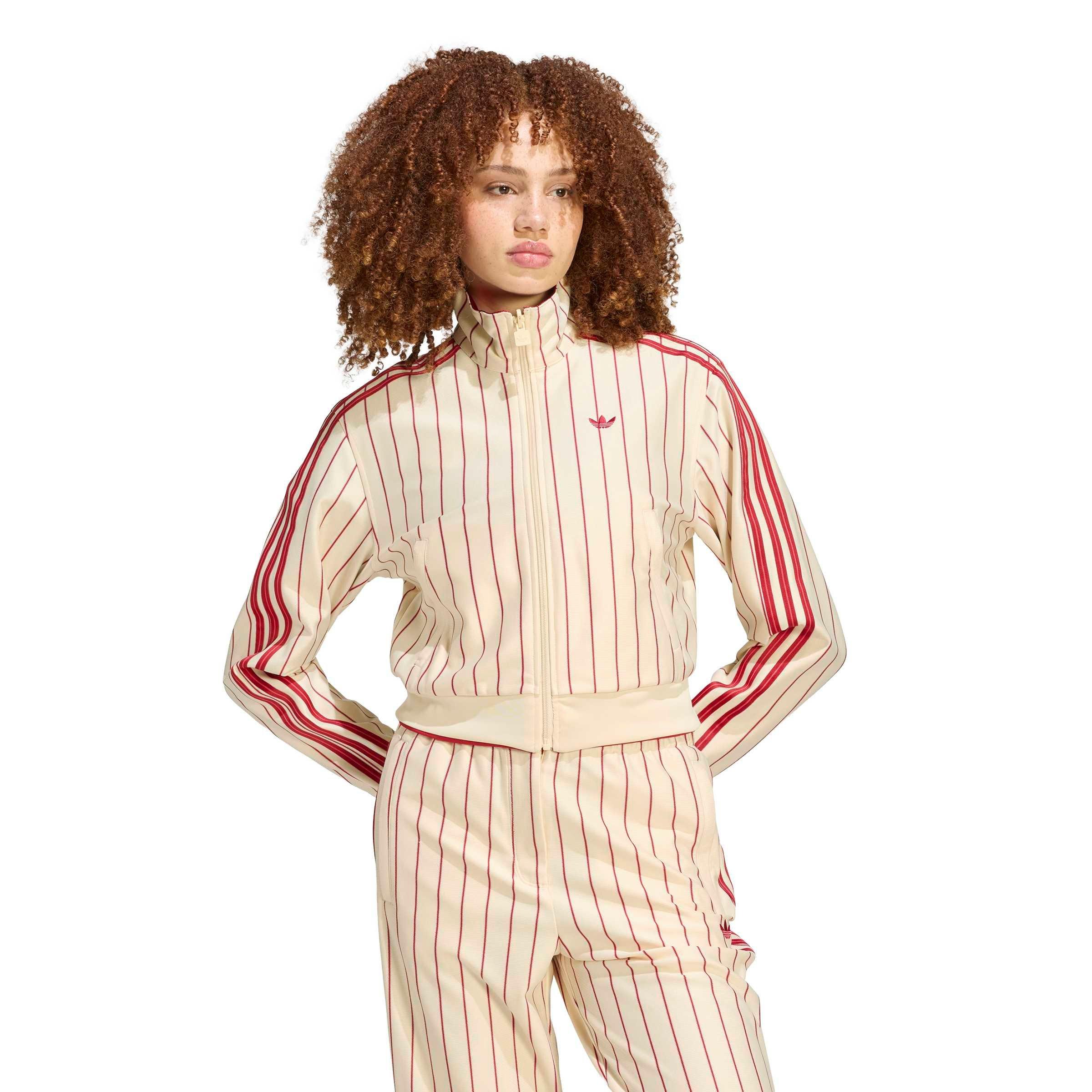 adidas Originals Women's Reversible Firebird Track Jacket - CREAM/RED
